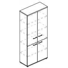 Шкаф для документов закрытый 4-х дверный (топ ДСП) мокко премиум / вяз либерти МР 9473 МП/ВЛ/ВЛ