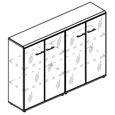 Шкаф стеклянный дверки в рамке (топ МДФ) мокко премиум / вяз либерти МР 9393 МП/ВЛ