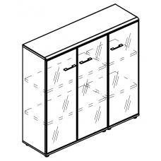 Шкаф средний комбинированный стекло в рамке (топ ДСП) мокко премиум / вяз либерти МР 9490 МП/ВЛ