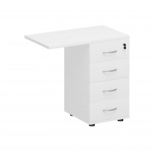 Тумба приставная 4-х ящичная с замком белый премиум К.310 БП