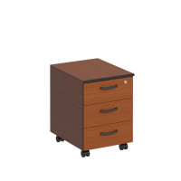 Тумба выкатная 3-ящичная с замком французский орех ДР 217 ОФ