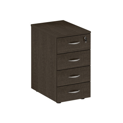 Тумба приставная для компактных столов 4-ящичная с замком венге темный ФР 207 ВТ