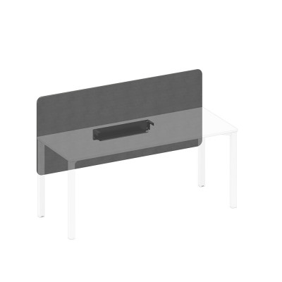 Экран настольный фронтальный тканевый с кабель-каналом серый (Bahama Grey) / черный гладкий А1 ЧР 859.02 BA50