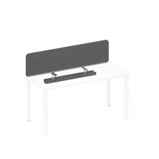 Экран настольный фронтальный тканевый с кабель-каналом серый (Bahama Grey) / черный гладкий А1 ЧР 878.02 BA50