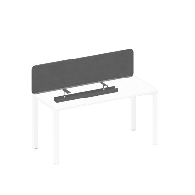 Экран настольный фронтальный тканевый с кабель-каналом серый (Bahama Grey) / черный гладкий А1 ЧР 878.02 BA50