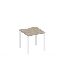 Стол письменный на металлокаркасе, столешница с вырезом вяз либерти/ белый гладкий А1 БГ 021.2 ВЛ