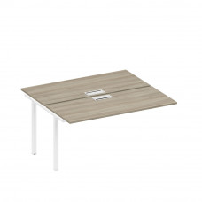 Секция стола рабочей станции на металлокаркасе, столешницы с заглушкой вяз либерти/ белый гладкий А1 БГ 175-1 ВЛ