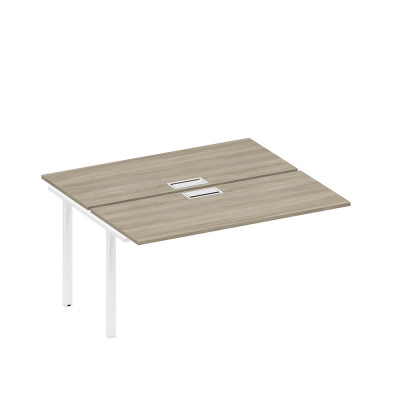 Секция стола рабочей станции на металлокаркасе, столешницы с заглушкой вяз либерти/ белый гладкий А1 БГ 175-1 ВЛ