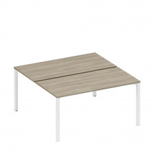 Рабочая станция на металлокаркасе (2*160) вяз либерти/ белый гладкий А1 БГ 178.1 ВЛ