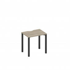 Стол письменный на металлокаркасе, столешница с вырезом вяз либерти/ черный гладкий А1 ЧР 001.2 ВЛ