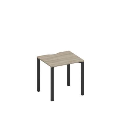 Стол письменный на металлокаркасе, столешница с вырезом вяз либерти/ черный гладкий А1 ЧР 011.2 ВЛ