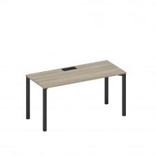 Стол письменный на металлокаркасе, столешница с заглушкой вяз либерти/ черный гладкий А1 ЧР 015 ВЛ