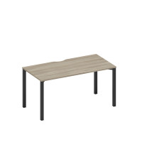 Стол письменный на металлокаркасе, столешница с вырезом вяз либерти/ черный гладкий А1 ЧР 025.2 ВЛ