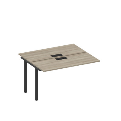 Секция стола рабочей станции на металлокаркасе, столешницы с заглушкой вяз либерти/ черный гладкий А1 ЧР 171-1 ВЛ