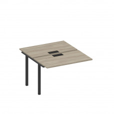 Секция стола рабочей станции на металлокаркасе, столешницы с заглушкой вяз либерти/ черный гладкий А1 ЧР 173-1 ВЛ