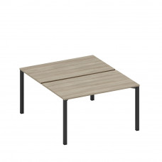 Секция стола рабочей станции на металлокаркасе, столешницы с заглушкой вяз либерти/ черный гладкий А1 ЧР 177-1 ВЛ