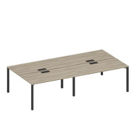 Рабочая станция на металлокаркасе, столешницы с заглушкой (4*160) вяз либерти/ черный гладкий А1 ЧР 178-2 ВЛ