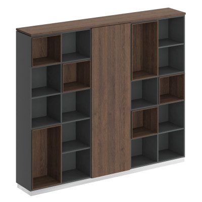 Шкаф открытый дуб гладстоун / антрацит премиум / дуб гладстоун СИ 304 ДГ АР ДГ