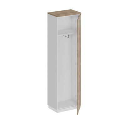 Шкаф для одежды узкий дуб гладстоун светлый / белый премиум / дуб гладстоун светлый СИ 305 ДС БП ДС