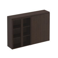 Шкаф средний комбинированный со стеклом закрытый орех тоскана МК 322 ОТ