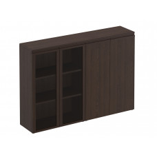 Шкаф средний комбинированный со стеклом закрытый орех тоскана МК 322 ОТ
