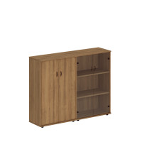 Шкаф комбинированный средний (закрытый + стекло) темный орех Исп.22