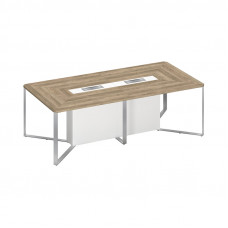 Стол для переговоров составной 2-секционный дуб гладстоун светлый / белый премиум / белый премиум СП 102 ДС БП БП ХР