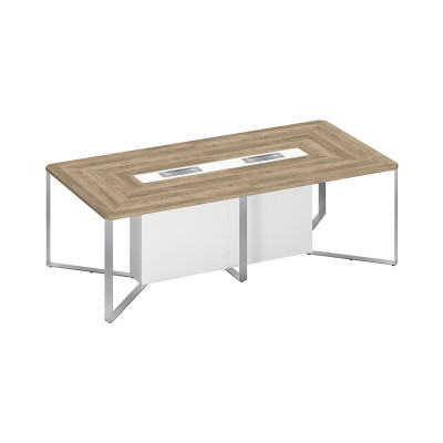 Стол для переговоров составной 2-секционный дуб гладстоун светлый / белый премиум / белый премиум СП 102 ДС БП БП ХР