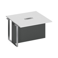 Секция стола для переговоров промежуточная белый премиум / белый премиум / антрацит премиум СП 110 БП БП АР ХР