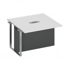 Секция стола для переговоров промежуточная белый премиум / белый премиум / антрацит премиум СП 110 БП БП АР ХР