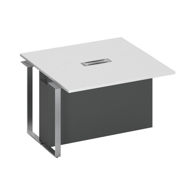 Секция стола для переговоров промежуточная белый премиум / белый премиум / антрацит премиум СП 110 БП БП АР ХР