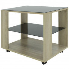 Стол журнальный BeautyStyle - 5 сонома/стекло черное БС-5