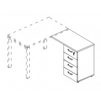 Тумба приставная 4-х ящичная с замком натуральный дуб / белый премиум А4 9224 НД/БП