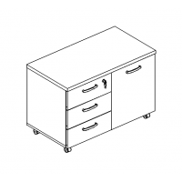 Тумба для оргтехники натуральный дуб / дуб шамони А4 261 НД/ДШ