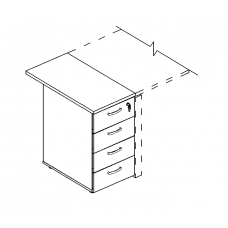 Тумба приставная 4-х ящичная с замком мокко/ дуб ристретто А4 9222 МП/ДР