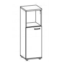 Шкаф средний узкий полузакрытый серый / антрацит премиум А4 9463 СЕ/АР