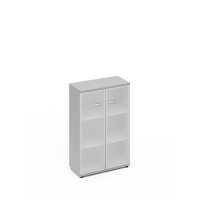 Шкаф средний со стеклом в алюминиевой рамке серый А4 9367 СЕ