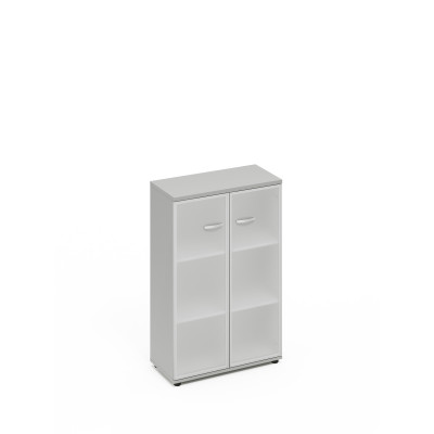 Шкаф средний со стеклом в алюминиевой рамке серый А4 9367 СЕ