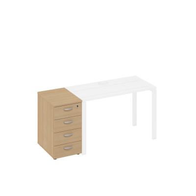 Тумба приставная 4-х ящичная с замком натуральный дуб А4 9220 НД