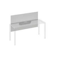 Экран настольный фронтальный большой для стола 160 с кабель-каналом серый / металлокаркас антрацит А4 А 838 СЕ