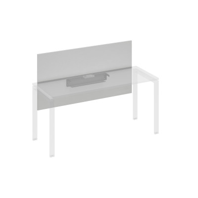 Экран настольный фронтальный большой для стола 160 с кабель-каналом серый / металлокаркас антрацит А4 А 838 СЕ