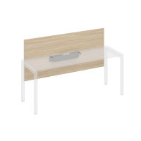 Экран настольный фронтальный большой для стола 180 с кабель-каналом дуб скандинавский / металлокаркас антрацит А4 А 839 ДК