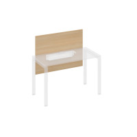 Экран настольный фронтальный большой для стола 120 с кабель-каналом натуральный дуб / металлокаркас белый А4 Б 836 НД