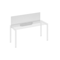 Экран настольный фронтальный для стола 160 с кабель-каналом белый премиум / металлокаркас серый А4 С 833 БП