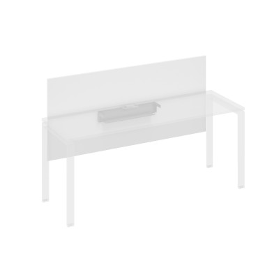 Экран настольный фронтальный большой для стола 180 с кабель-каналом белый премиум / металлокаркас серый А4 С 839 БП