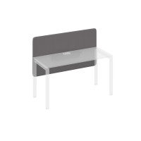 Экран настольный фронтальный тканевый для стола 140 серый / металлокаркас антрацит А4 А 857 BA50