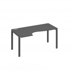 Стол эргономичный левый "Классика" на металлокаркасе UNO антрацит премиум / металлокаркас антрацит А4 А1 045 АР