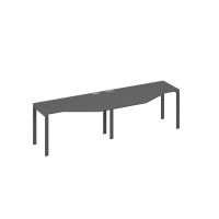 Рабочая станция столы Техно на металлокаркасе UNO (2х140) антрацит премиум / металлокаркас антрацит А4 А1 053-2 АР