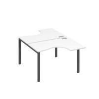 Рабочая станция опоры UNO столы (2х120) Классика белый премиум / металлокаркас антрацит А4 А1 180 БП