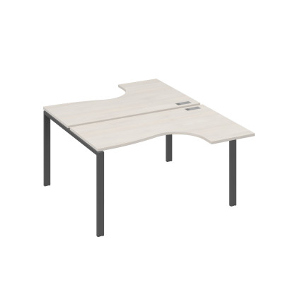 Рабочая станция (2х140) опоры UNO столы Классика дуб / металлокаркас антрацит А4 А1 181 ДШ